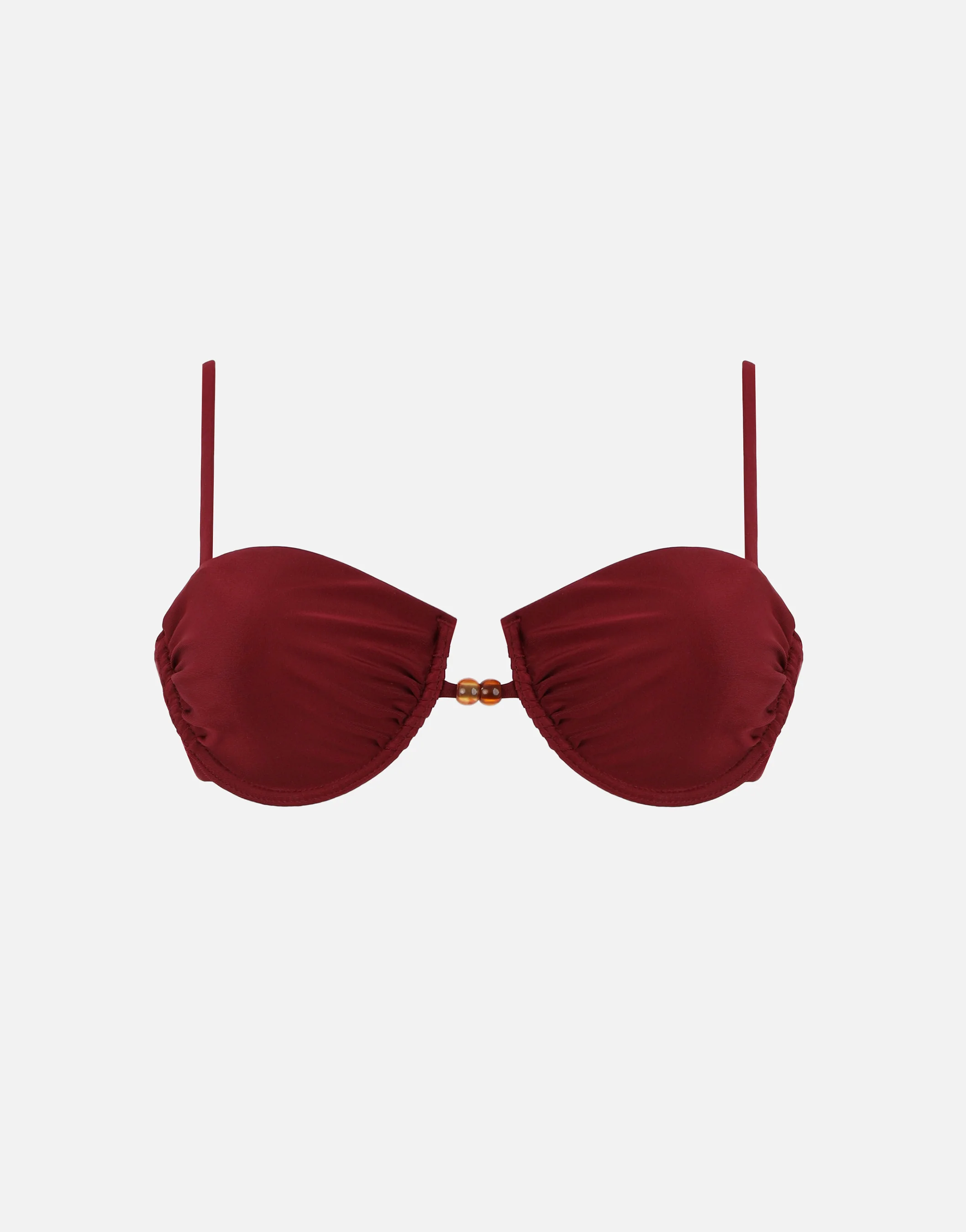 Tula Balconette Bikini Top with Bead Detail in burgundy - Image 5